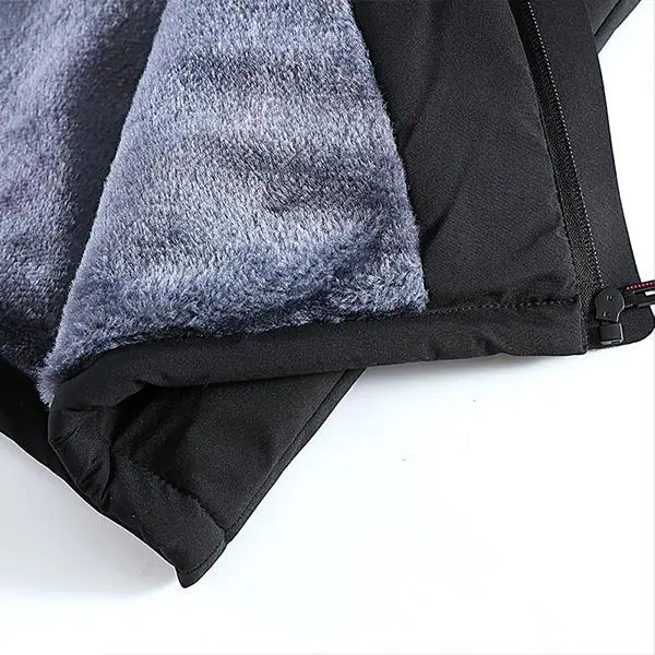 Men's Black Fleece Lined Hooded Jacket - Thickened Full Zip Up Winter Warm Outdoor Casual Coat Men's Black Fleece Lined Hooded Jacket - Thickened Full Zip Up Winter Warm Outdoor Casual Coat