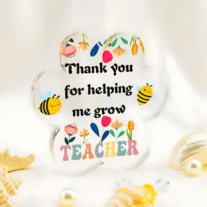 Acrylic Teacher Appreciation Plaque, Perfect Gifts for Men and Women, Cute Desk Decor for Graduation and Year-End Thank You, Home Office Decor
