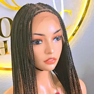Elegant Brown and Cream Knotless Bone straight Synthetic Braided Wig for classic ladies. Lightweight, stylish, comfortable, and easy to wear. Perfect for work, church, outings, and special occasions. Look classy without salon stress.