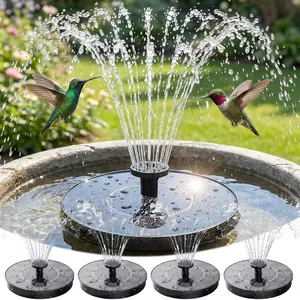 JNOEC Solar Fountain, Solar Bird Bath Fountains Pump with 6 Nozzles, 2026 Upgraded Free Standing Floating Solar Powered Water Fountain Pump for Bird Bath, Garden, Pond, Pool and Outdoor