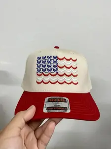 Unisex US Flag Embroidered Patch work Baseball Cap Five-sided Hat Outdoor Adjustable Sunscreen Leisure Hat Spring Autumn Travel Tourism Beach Vacation, Unisex Clothes,summervibes