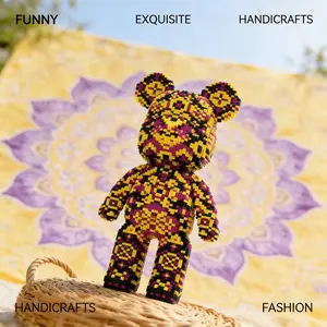 1475pcs Mandala Bear Series Building Blocks Set, Creative DIY Craft Kit, Home Decor, Stress Relief Puzzle Model, Birthday Gift