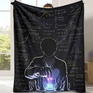 Mathematics Strategic Chess Flannel Throw Blanket, Complex Mathematical Formula Printed, Ultra-Soft Breathable Wrinkle-Resistant Durable Lightweight Warm Fleece, Ideal for Daily Office Life, Business Trips, Bedroom Gift