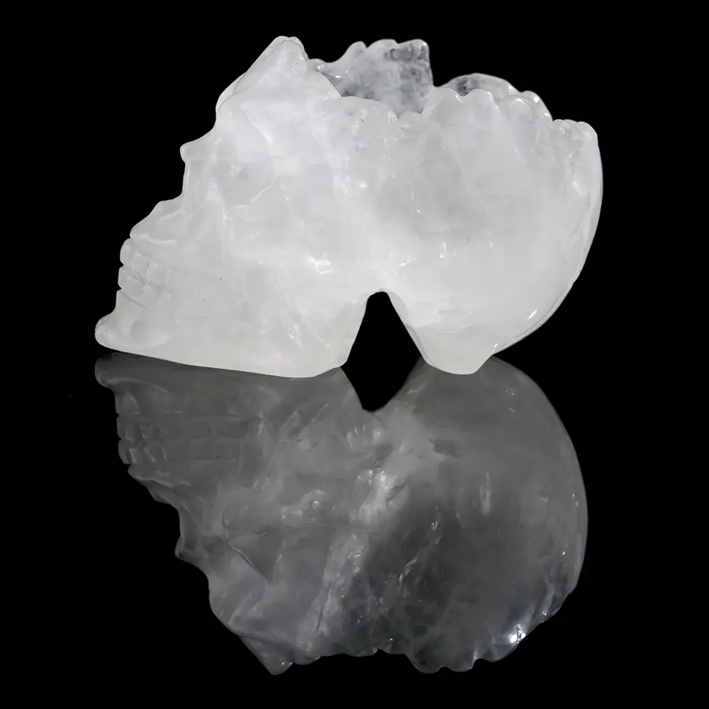 Clear Quartz Skull Carving Crystal Skull Candy Holder