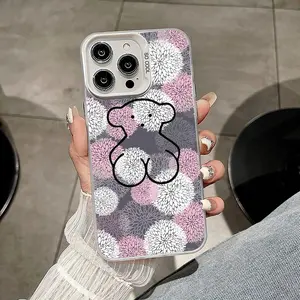 fashion T-TOUS Phone Case For iPhone 11 12 13 14 15 16 17 Pro Max Air Plus Mini Light Luxury High-end Colorful Silver Cases