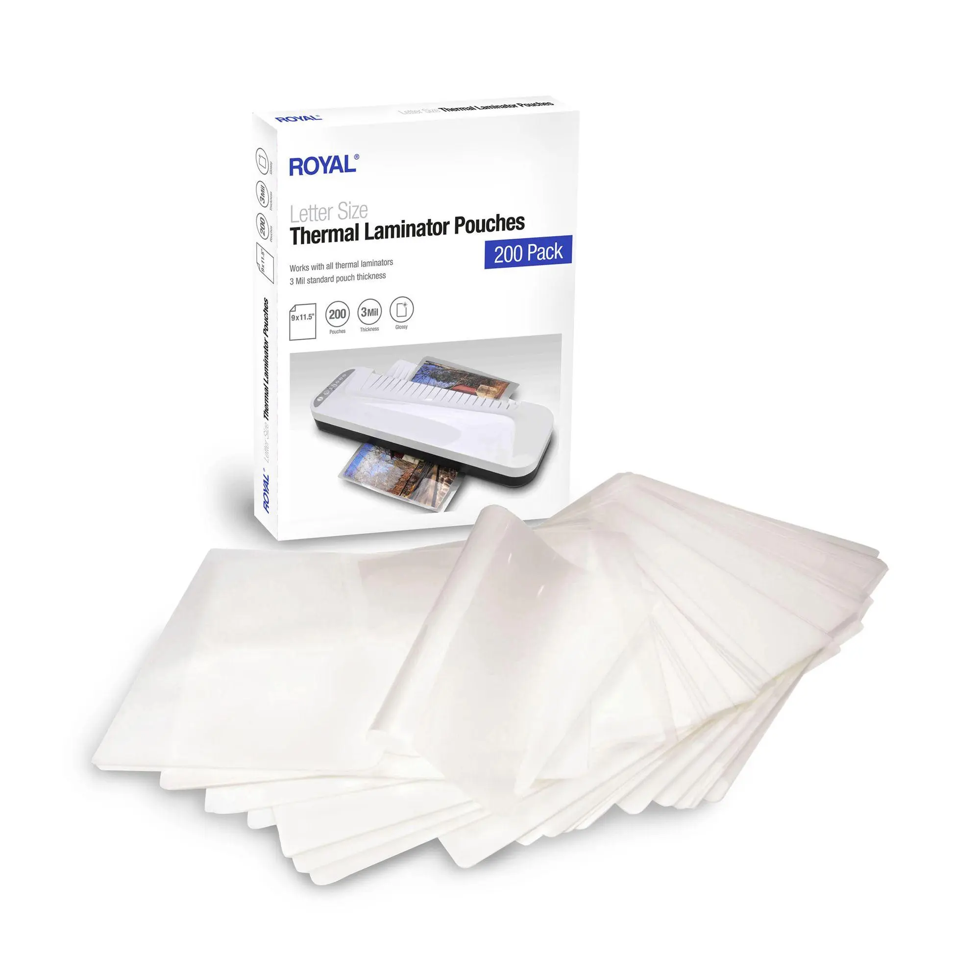 Royal 200 Count Letter Thermal Laminator Pouches Royal 200 Count Letter Thermal Laminator Pouches