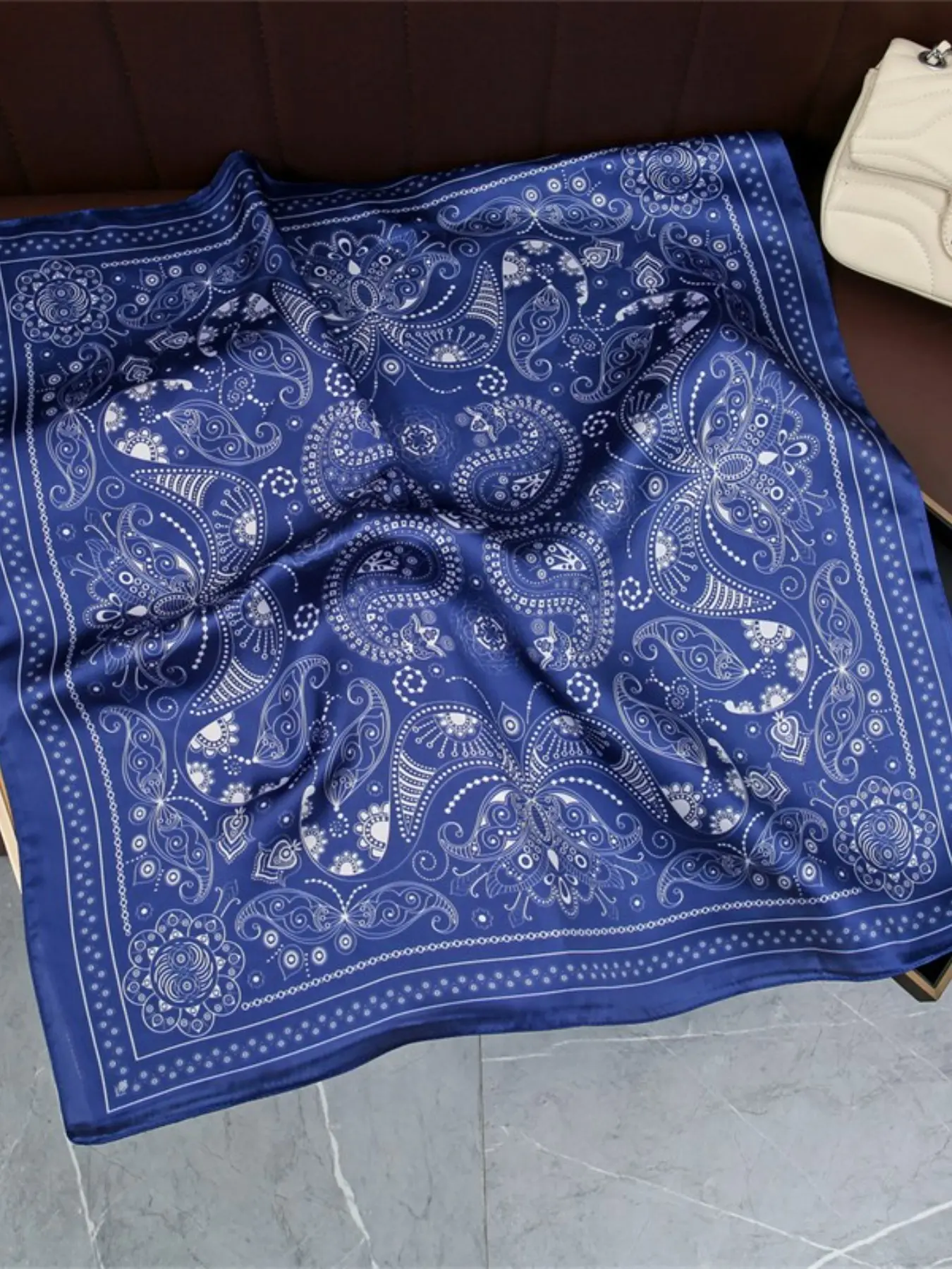 Polyester Cashmere Flower Headband, Muslim Hijab Special Edition, Versatile Bandana/headscarf for Multiple Scenarios