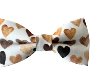 Mocha Heart Bow Tie