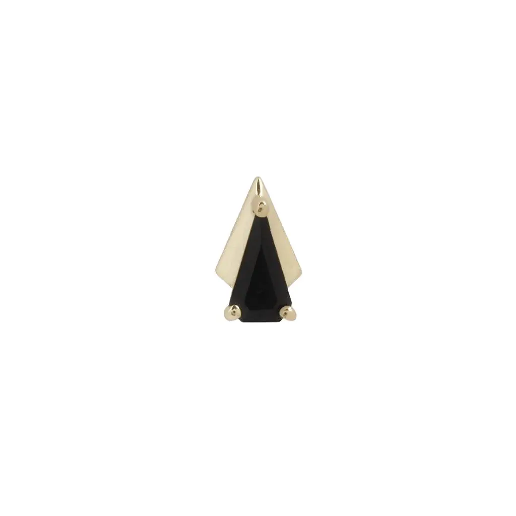 It Was All A Dream – Black Agate – 14K Gold Threadless End Piercing