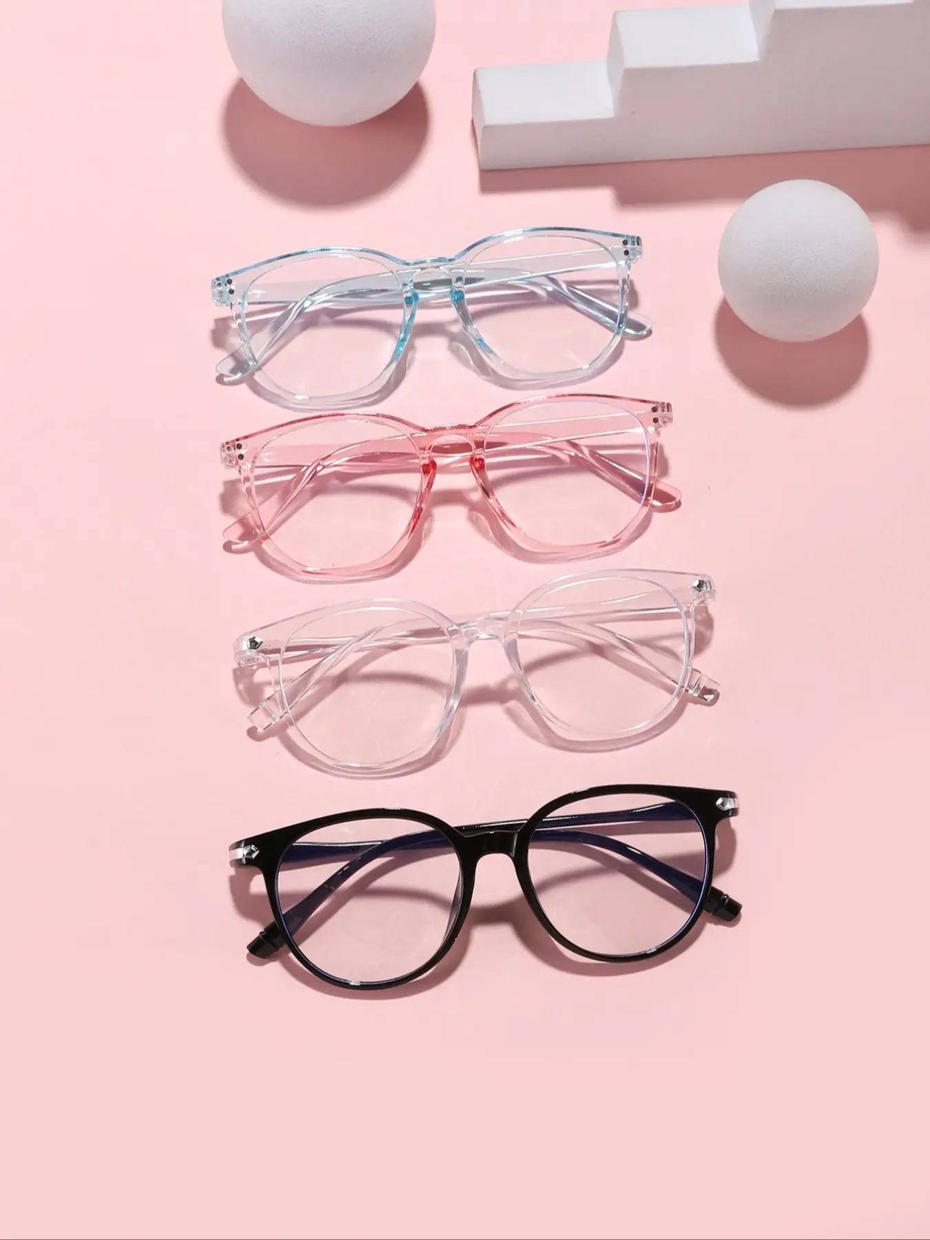 Casual Round Frame Glasses, Anti-Blue Light PC Lens, Candy Color Trendy Eyewear for All Seasons, Lightweight & Durable Design, Round Frame Eyeglasses, Fashion Glasses, Lightweight Frames