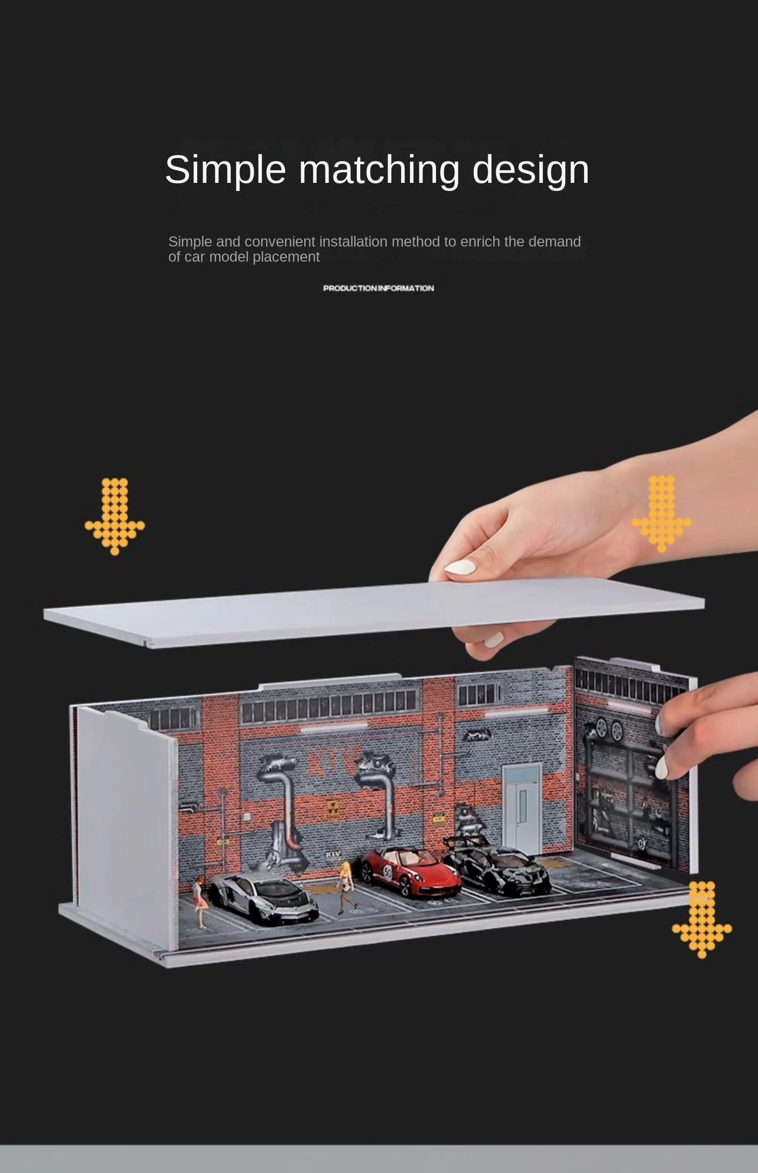 Collector 1/64 Garage Parking Lot Alloy Car Model Car Scene Storage Display Box Car Model Replica Collection Toys for Boys