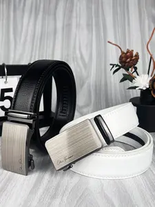 Luxury brand men's belt with letter print, gray alloy automatic buckle, casual and fashionable belt, 1.38in/3.5cm wide men's adjustable fashionable high-end automatic buckle belt, for dance parties, business banquets, holiday gifts.