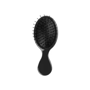 Brush Mini Detangling Brush (Black) - Hair Tools, Mini Travel Products - Soft Flexible Bristles Wet & Dry Tangle-Free for Women - Ideal for Straight, Curly, Thick Hair