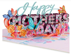 3D Pop Up Mothers Day Card, Happy Mothers Day - 5" x 7" Cover - Includes Envelope and Note Tag