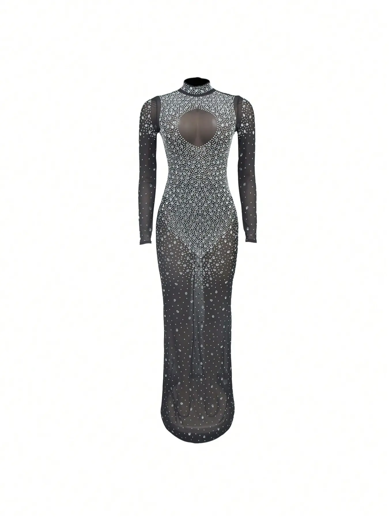 Women's Rhinestone Decor Zipper Back Sheer Tulle Bodycon Dress, Elegant Mock Neck Long Sleeve Maxi Dress for Party, Chic Elegant Fit Womenswear, Sequin Bodycon Dress, Embellished Dress, Elegant Gown - TikTok Shop Women's Rhinestone Decor Zipper Back Sheer Tulle Bodycon Dress, Elegant Mock Neck Long Sleeve Maxi Dress for Party, Chic Elegant Fit Womenswear, Sequin Bodycon Dress, Embellished Dress, Elegant Gown - TikTok Shop