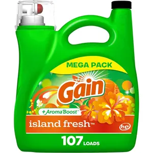 + Aroma Boost Liquid Laundry Detergent, Island Fresh Scent, 107 Loads, 154 fl oz, HE Compatible
