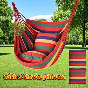 Comfortable and durable patio gazebo hanging chair, park leisure hanging chair, outdoor relaxation Stripe Pattern hammock, suitable for patios, gazebos, parks and outdoor spaces