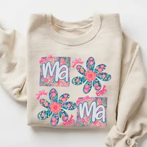 Floral Mama Sweatshirt, Boho Mama Cewneck & T-shirt, Wildflower Mom Crewneck, Retro Flower Mom Life tee, Motherhood Gift for Her, Hoodie