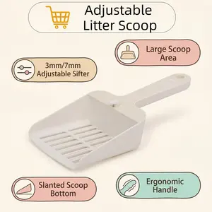 cat stuff for indoor pet stuff Adjustable Litter Scoop  One-Touch Switch 3mm & 7mm Sifting Holes Cat Litter Scoop just my luck litter box Thickened  Large Sifting Holes Cat Poop Scoop  Cat Litter Cleaning Scoop Tofu Cat Litter Scoop Cat Litter Poop Scoop