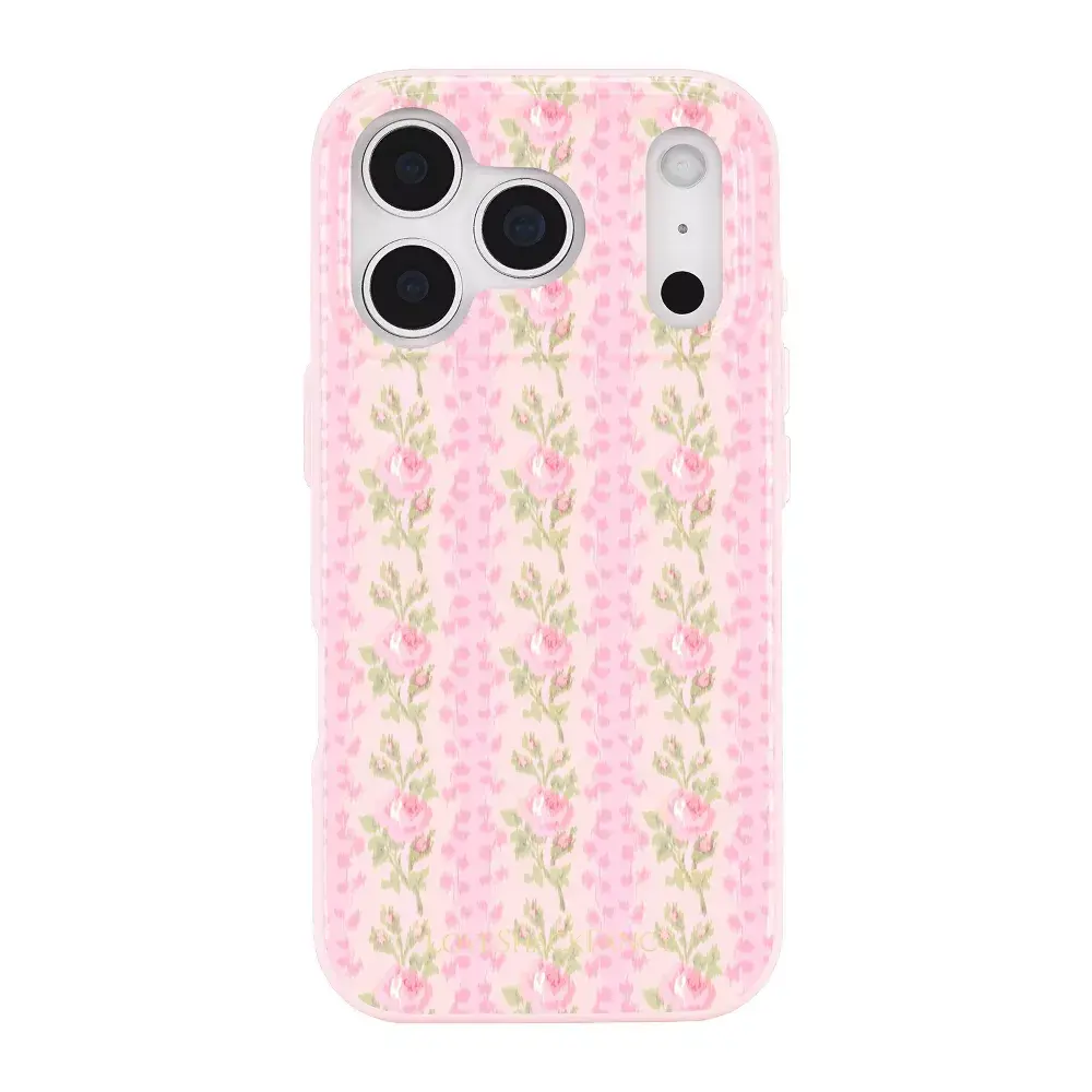 LoveShackFancy – Case-Mate Blooming Heirloom iPhone 17 Pro Case with MagSafe Strawberry Macaroon