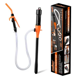 Electric Fuel Transfer Pump Battery Operated – 2.2 GPM Portable Siphon Pump with Flow Control, Dual Battery Option, for Gas, Diesel, Water, Oil, Fits Gas Can & Tank, Handheld Liquid