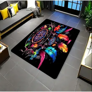 Dreamcatcher Inspiration Colorful Carpet Living Room Bedroom Courtyard and Garden Decorative Floor Mat