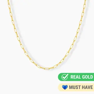 14K YELLOW GOLD PAPERCLIP CHAIN -2MM