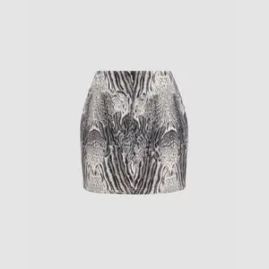 Cider [size 2-10] Leopard Zipper Mini Skirt