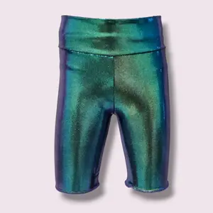 Bright Basix Emerald City Leggings: Metallic Spandex Women's Fitted Bottoms, All Sizes & Lengths