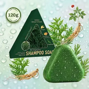 Nature Triangle Shampoo Bar,Nature Green SoapShampoo,Nature Seven Green Soap Shampoo, Calming & Strengthens Hair,for Women and Mens