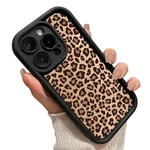 Leopard Print Pattern Case for iPhone 17 Pro Max 16 16e 15 14 Plus 13 12 11 Air XR X XS Plus Shockproof Drop Protection Rugged Durable Silicone Cover