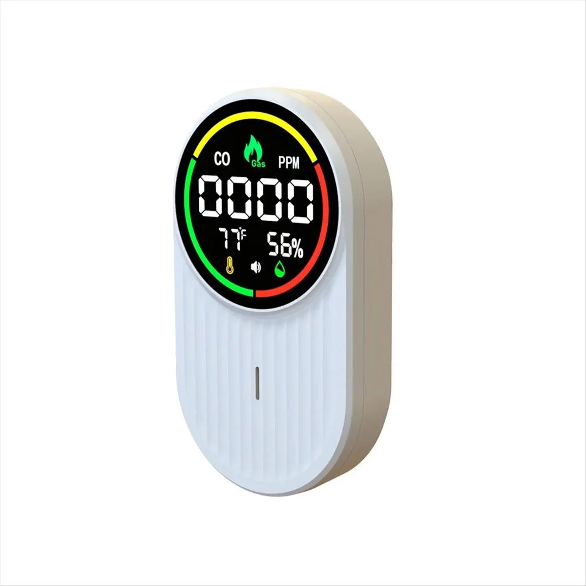 CO Combustible Gas Temperature and Humidity 4-In-1 Gas Detector Household Strong Carbon Monoxide Alarm US PLUG