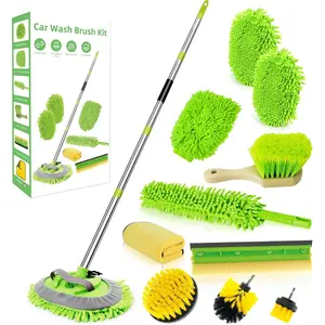 62"  Wash Brush with Long Handle Chenille Microfiber  Wash Mop Mitt Wheel Brush  Cleaning Kit Windshield Window   Duster Microfiber Towel Gloves Drill Brush for  RV  Boat