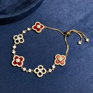 Sparkling Clover Flower Bracelet for Women Elegant Design for Every Occasion Versatile Stylish Jewelry for Party & Daily Wear Valentine’s Day Holiday Gift