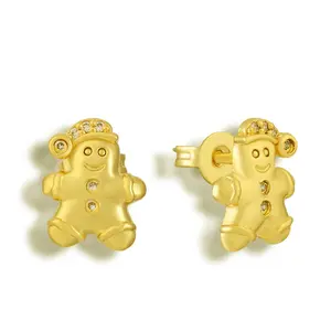 EVRY JEWELS Gold or Silver Plated Women's Hypoallergenic Gingerbread Earrings