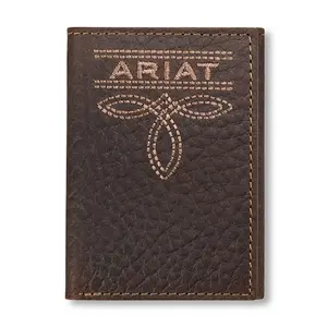 A3563402 Ariat Men's Trifold Bug Stitch Wallet - Brown