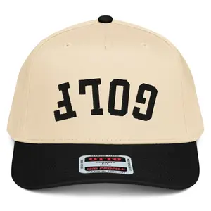 RIVEMUG NX1 Upside Down Golf Embroidered 2 Tone Hat Mid Crown Curved Bill Snapback Cap for Men and Women