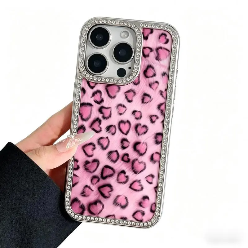 Heavy-Duty Shockproof TPU Cellphone Case Cover for iPhone 11-17 Series, Trendy Diamond Pentagram & Leopard Print Flexible Casing, Scratch-Resistant Protection Accessories