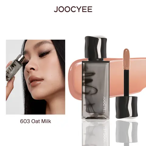 JOOCYEE Glazed Gloss - 3D Smoky Gloss, Hydrating Moisturizing Lip Gloss,603 Oat Milk 605 Woody Rosy, Sheer Nude High Shine, Smooth Lightweight Formula, Long-Lasting Glossy Finish, Plumping Lip Look, Glass Lip Effect, Daily Makeup, Travel-Friendly