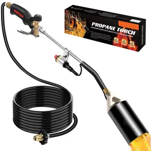Propane Torch Weed Burner,Blow Torch,Heavy Duty,High Output Flamethrower with Turbo Trigger Push Button Igniter and 10 FT Hose for Roof Asphalt,Ice Snow,Road Marking