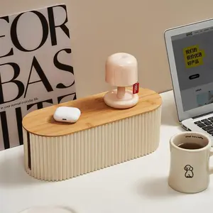 Wooden Cover Cable Management Box, Desktop Organizer for Wire Storage, Office Desktop Organizer, Corporate Work Desk Accessories, Room Storage Solution, Ideal As a Gift for Work, Mother's Day