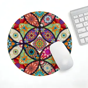 Fashion Compass Round Mouse Pad, Anti-Slip Rubber Base, Gaming Mouse Pad, Office Desk Mat, 7.87 Inch, Gift for Women