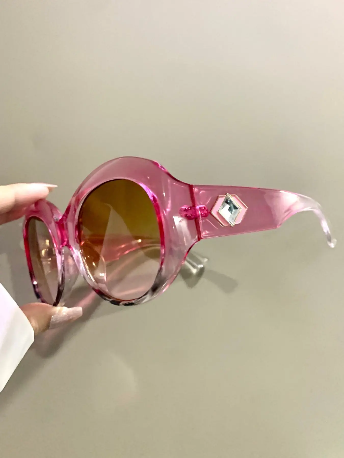 Large Frame Oval Glasses, Fashion Trend Eyeglasses Thick Frame Legs Diamond Encrusted Eyeglasses Men and Women, Stylish Glasses, Stylish Trendy Eyewear