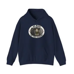"No More Pay For Pardons" Hoodie | Political Protest Slogan Sweatshirt - pro-democracy, anti-MAGA, gift for men of women, humorous, political satire hoodie, justice for all, anti-Trump