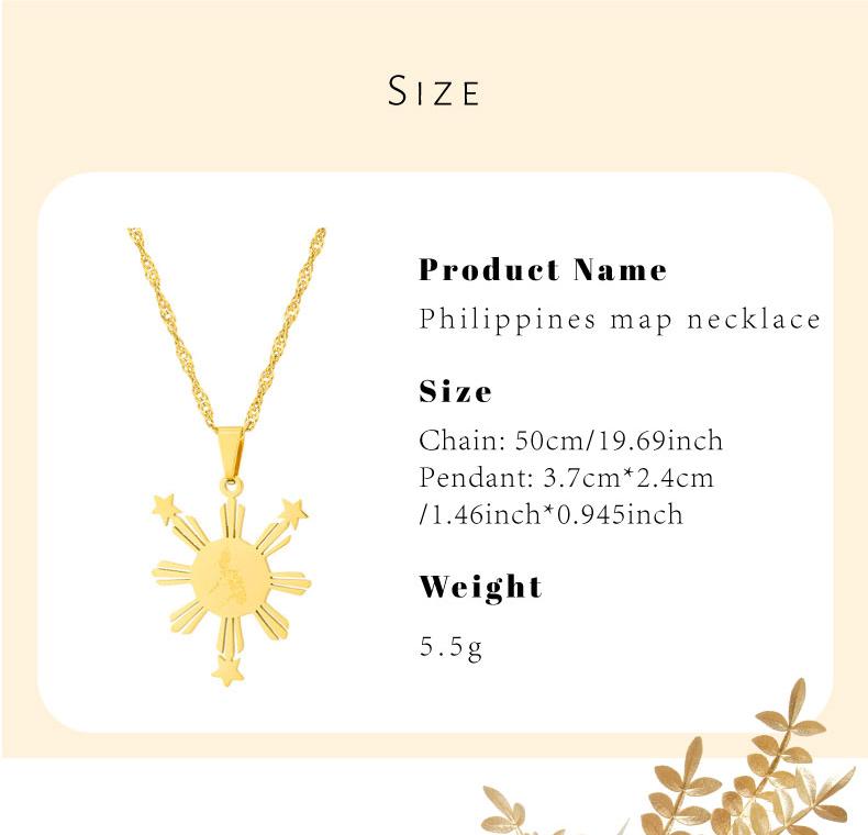 GGIRL Philippines Map Flag Pendant & Necklaces for Men & Women Filipino Souvenirs Jewelry