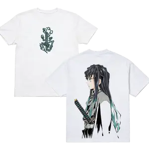 Tokito Muichiro Shirt - Demon Slayer Infinity Castle Arc Crew Neck Short Sleeve Anime Graphic Double-Printed Cotton T-Shirt Unisex Breathable Streatwear Casual Pure Color Tee