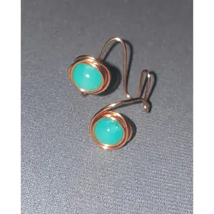 Tarnish Free Copper Wire/Turq Bead Ring (adjustable)