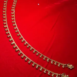 Gold Plated Jhanjar Anklet - Elegant Traditional Jewelry for Women