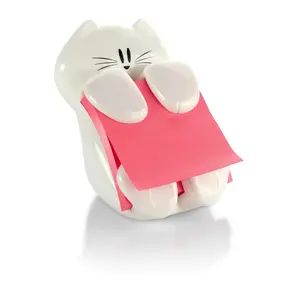 Pop-up Note Dispenser, Cat design, 3x3 in, 1 Dispenser/Pack (CAT-330,White)