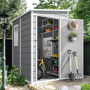 【Dealsforyoudays】Yitahome 5x4 5x3 FT Outdoor Storage Shed with Reinforced Floor All-Weather Resin Tool Shed Lockable Door Visual Window Waterproof Plastic for Garden Backyard Patio Lawn